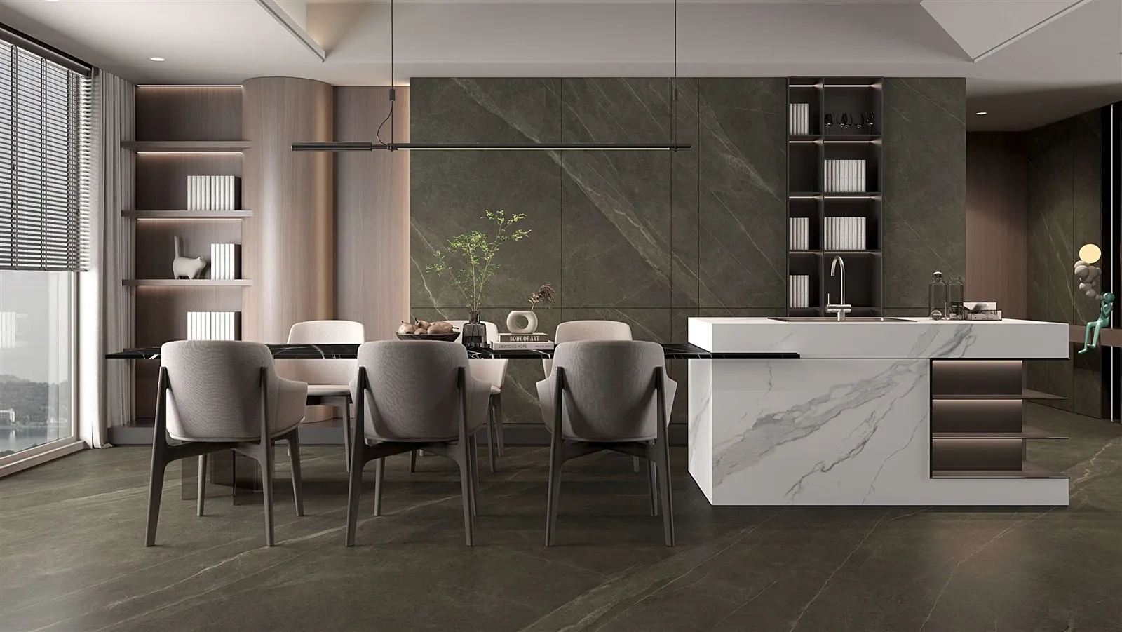 Grey Sintered Stone Panels for Kitchens Grey Sintered Stone Panels for Kitchens